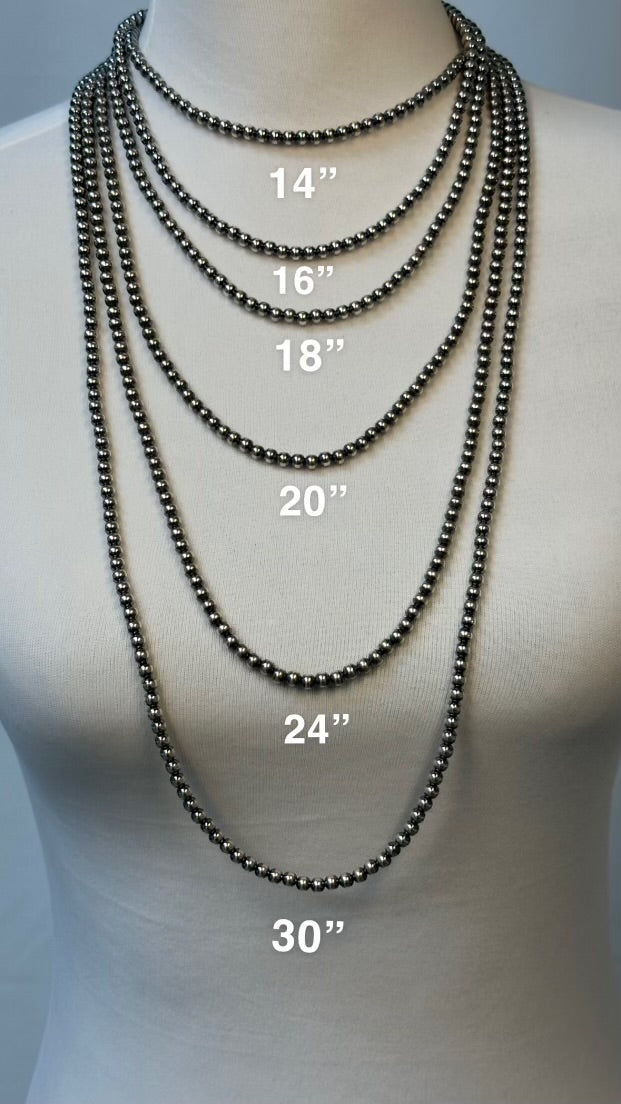 16" 5MM Silver Pearl Necklace