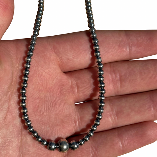 18" Graduated Sterling Pearl Necklace