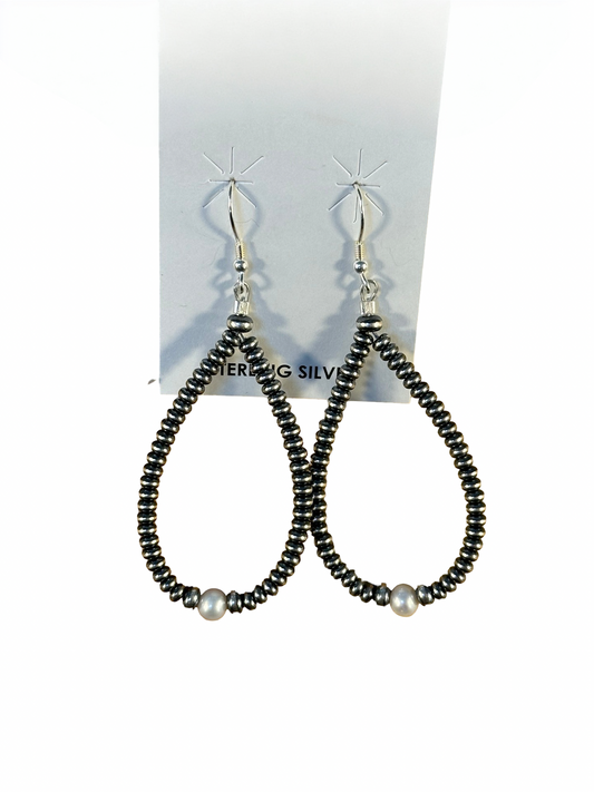Single Freshwater Pearl & Sterling Pearl Teardrop Earrings