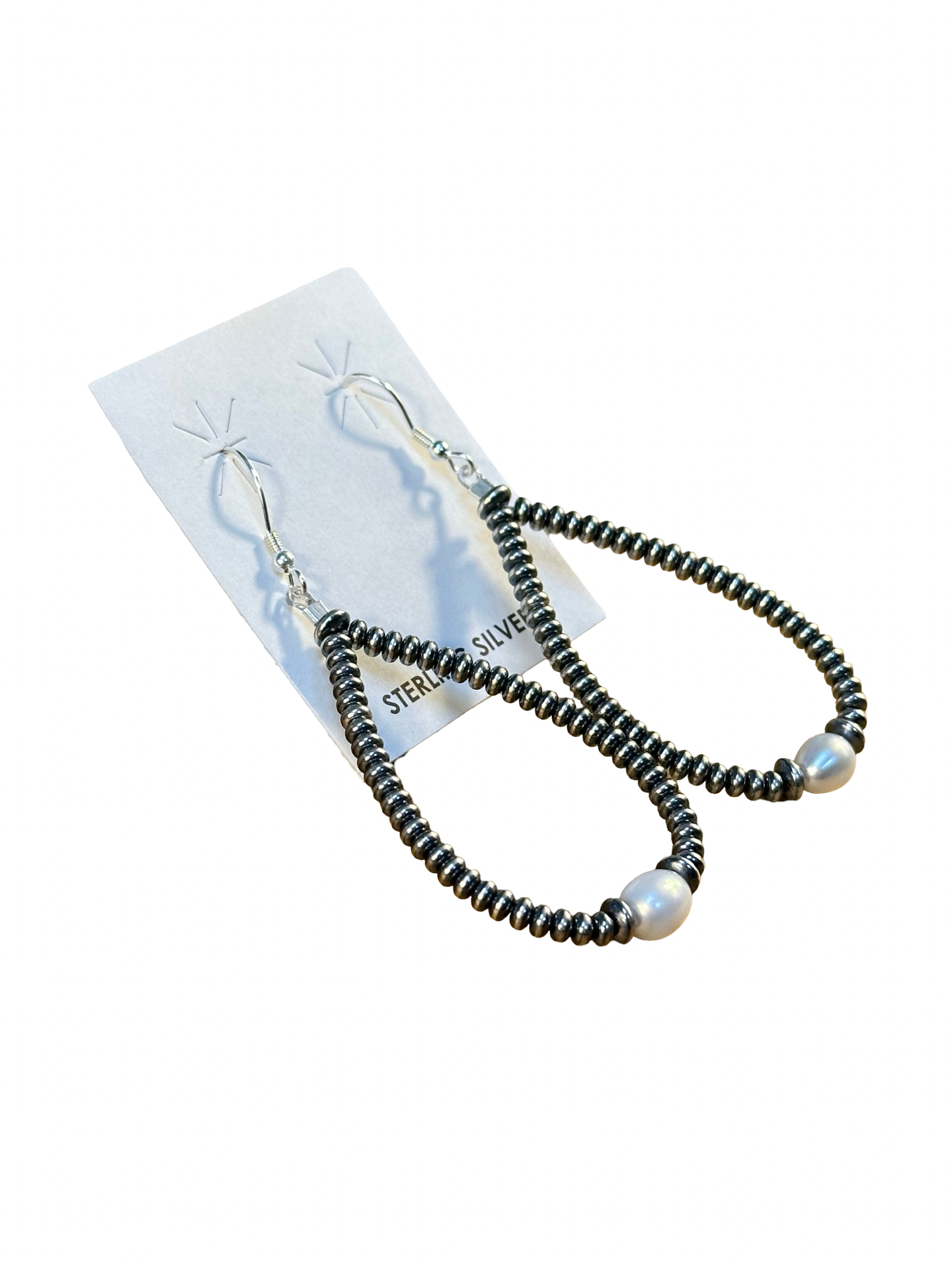 Freshwater Pearl & Sterling Teardrop Bead Earrings
