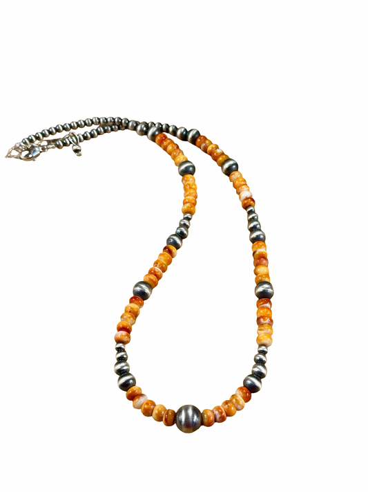 Spiny Oyster & Pearl Bead Necklace