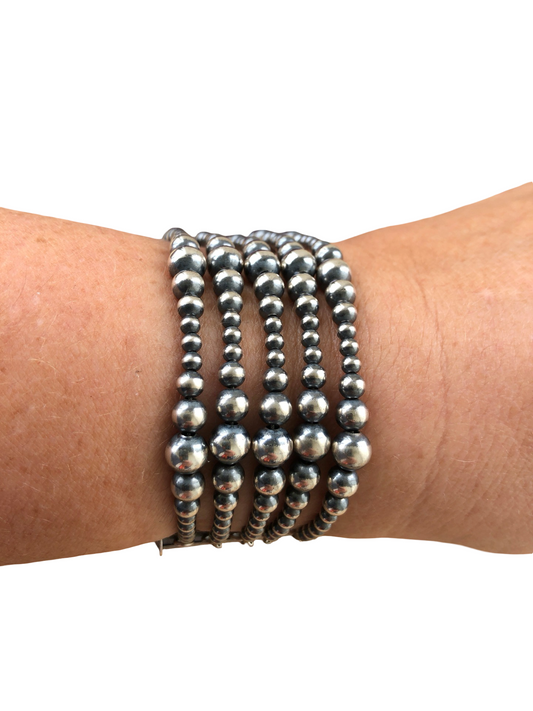 5 Strand Varied Sterling Pearl Bracelet