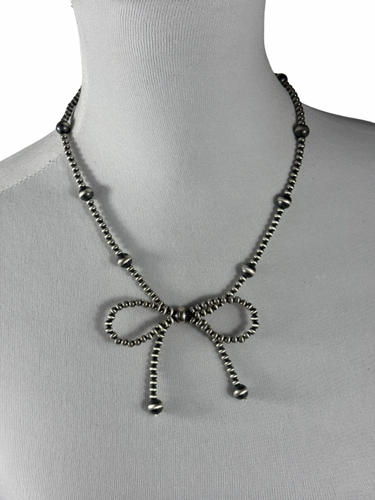 Sterling Silver Bow Necklace
