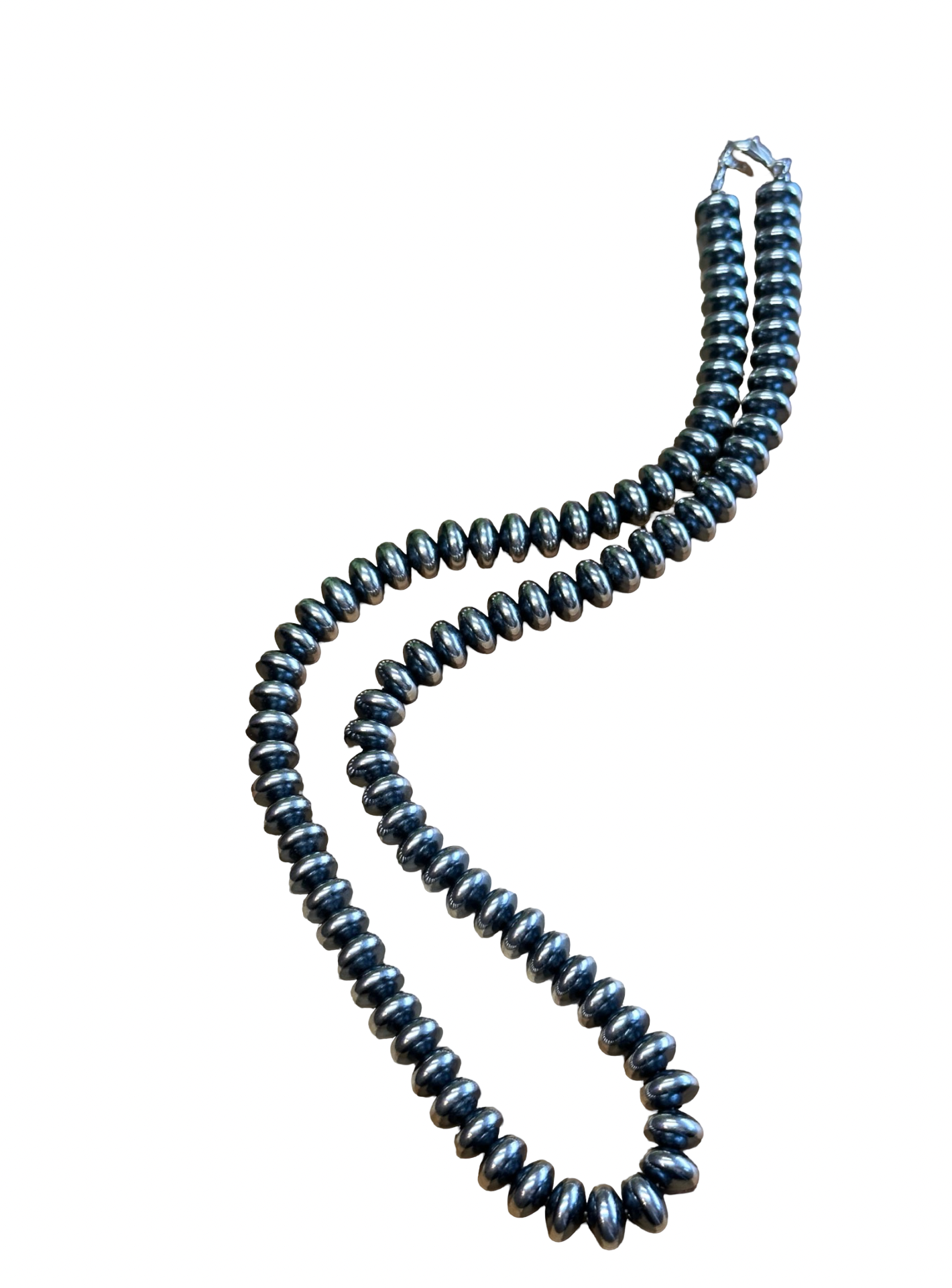 10MM Rondelle Sterling Pearl Necklace