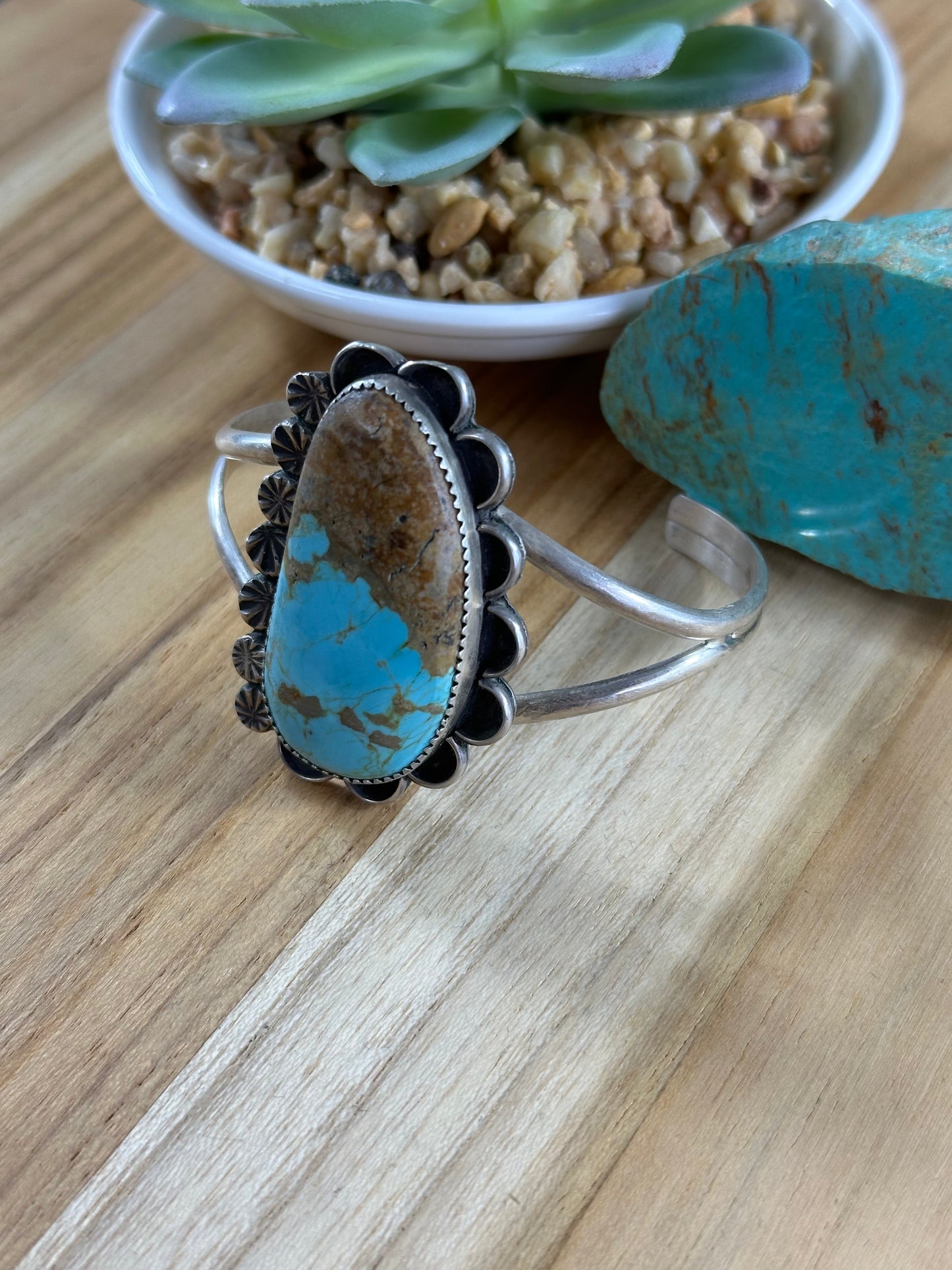#8 Single Stone Sterling Cuff
