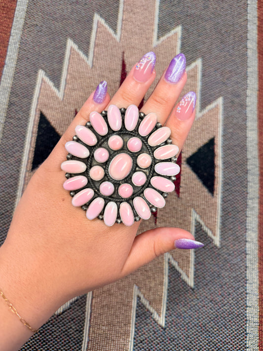 Pink Conch Cluster Ring