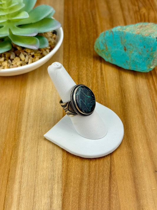 Blackjack Turquoise Single Stone Sterling Ring