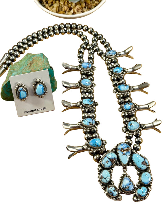 Golden Hills Squash Blossom Necklace & Earring Set