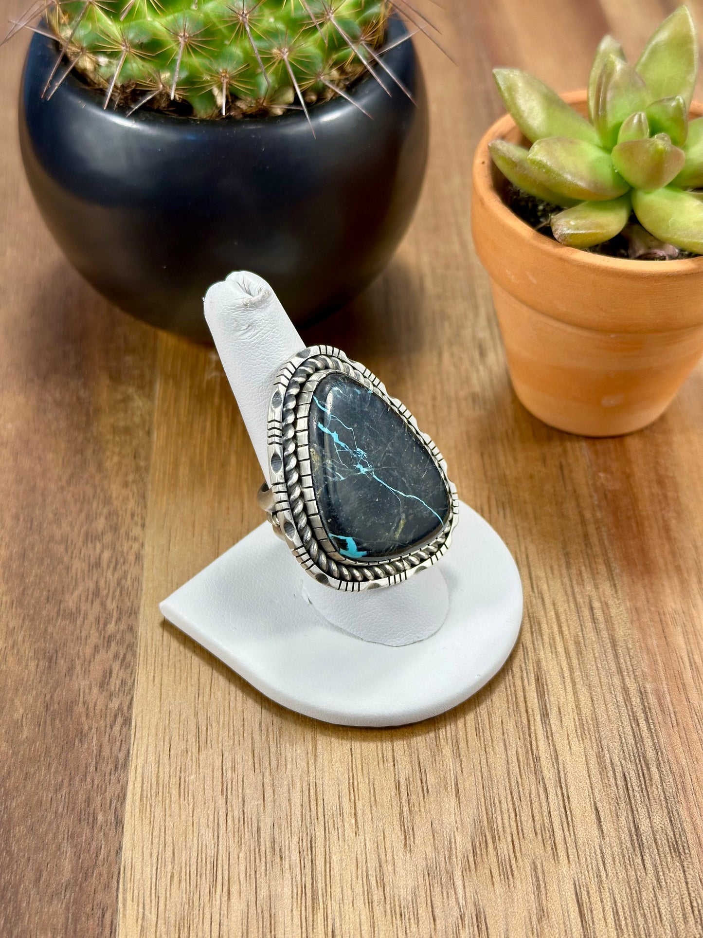 Blackjack Single Stone Sterling Silver Ring