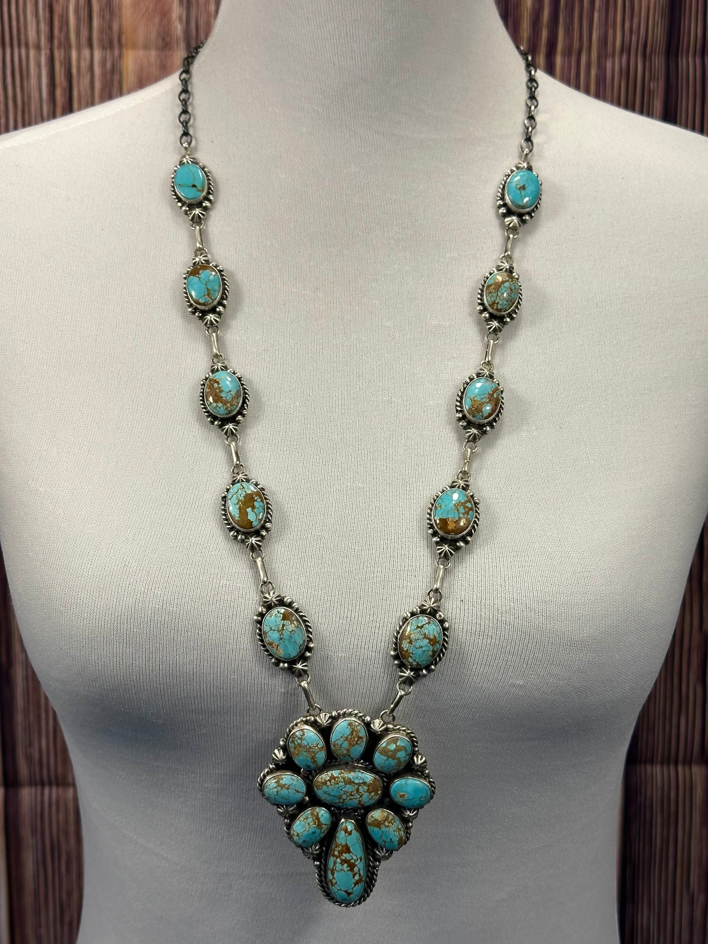#8 Turquoise Cluster Necklace Set