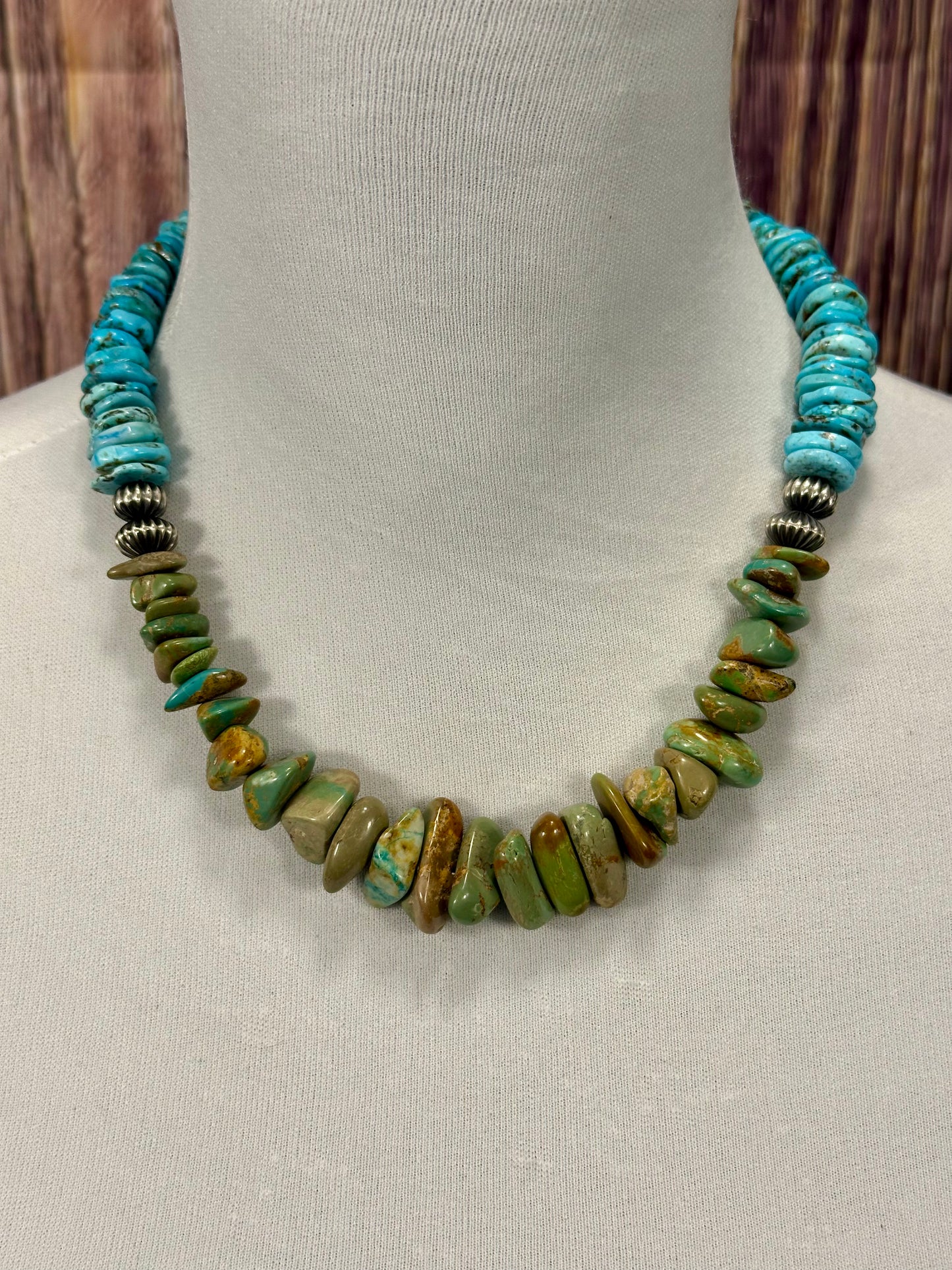 Kingman Turquoise Stone Bead Necklace
