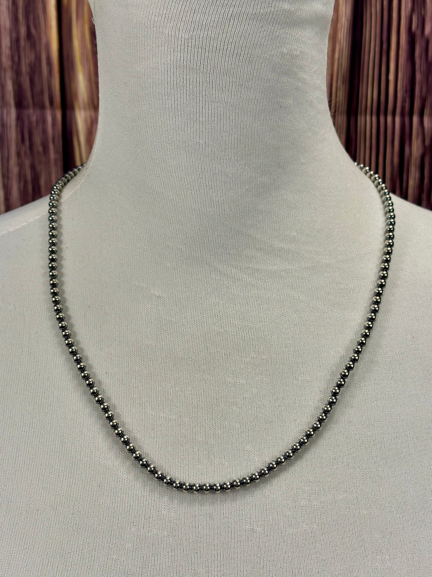 Sterling Pearl 22" 4mm Necklace