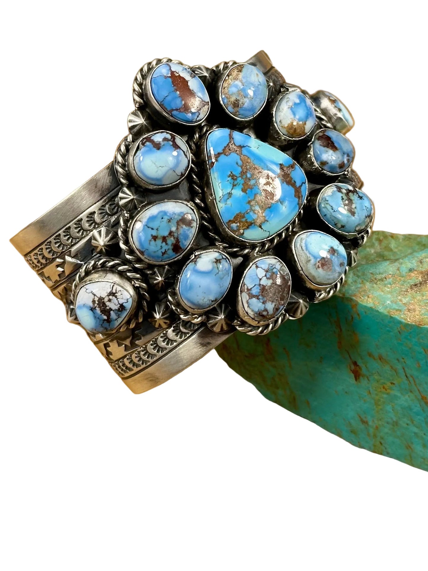 Golden Hills Floral Cluster Sterling Cuff
