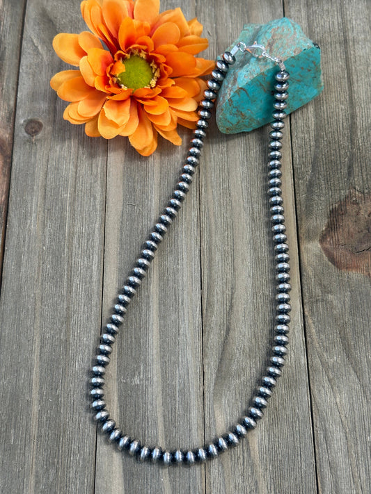 20" 8MM Rondelle Sterling Pearls