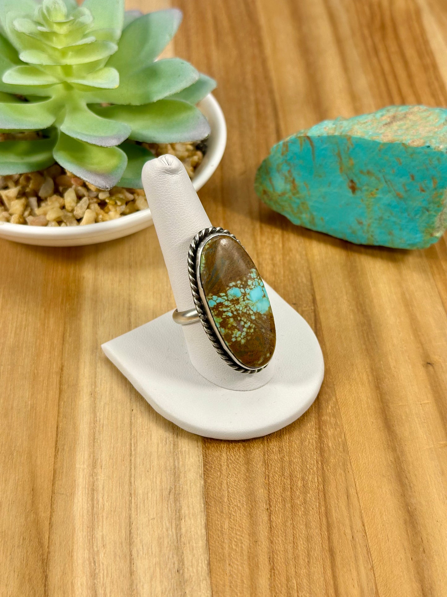 #8 Turquoise Oval Sterling Silver Ring