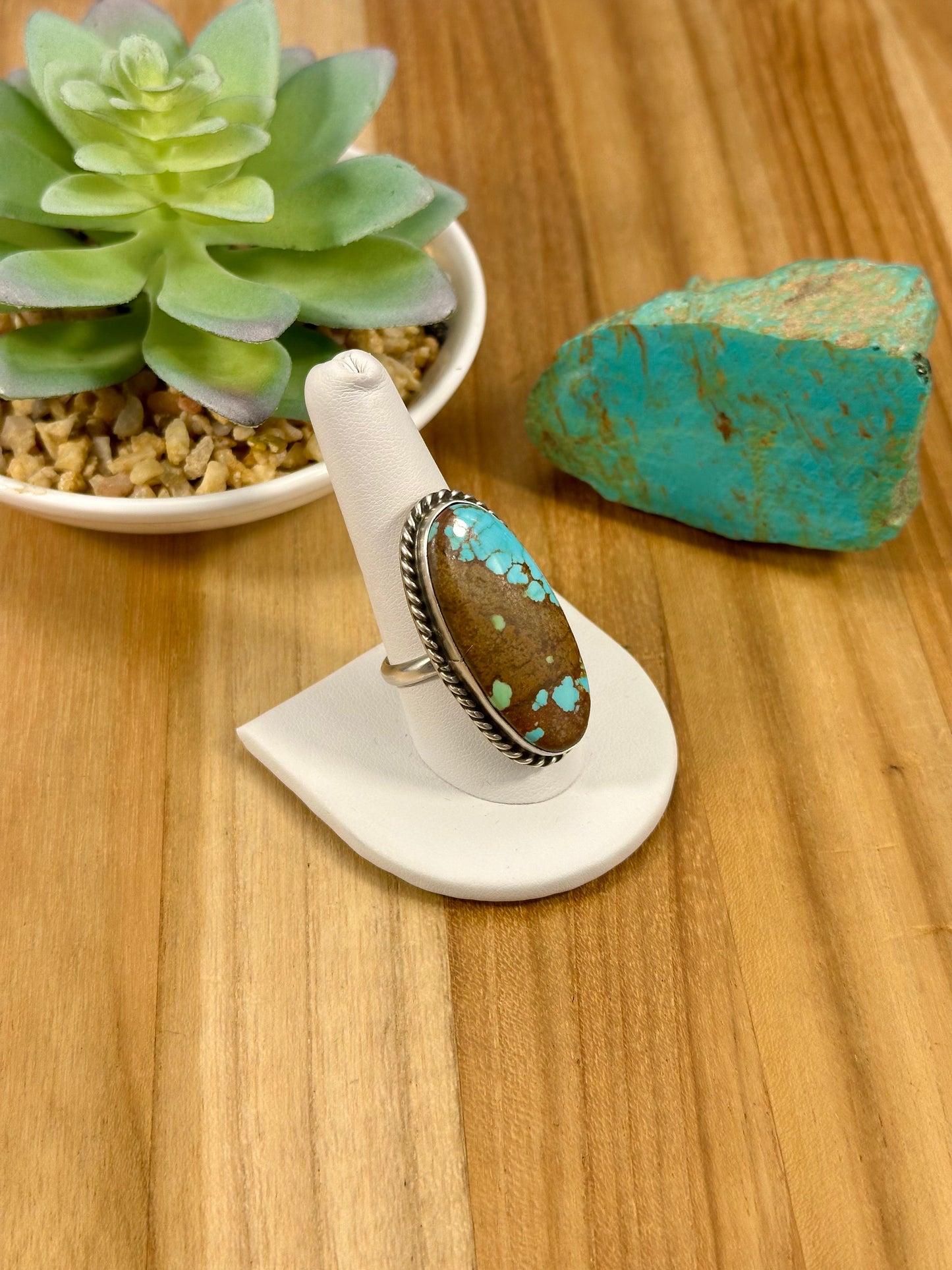 #8 Turquoise Oval Sterling Silver Ring
