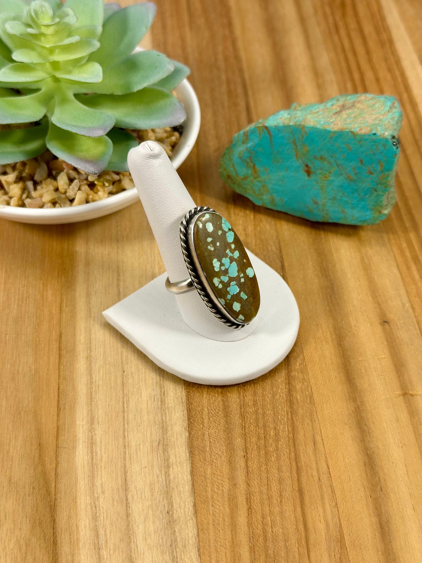 #8 Turquoise Oval Sterling Silver Ring