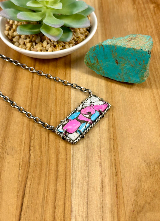 Cotton Candy Waterproof Bar Necklace