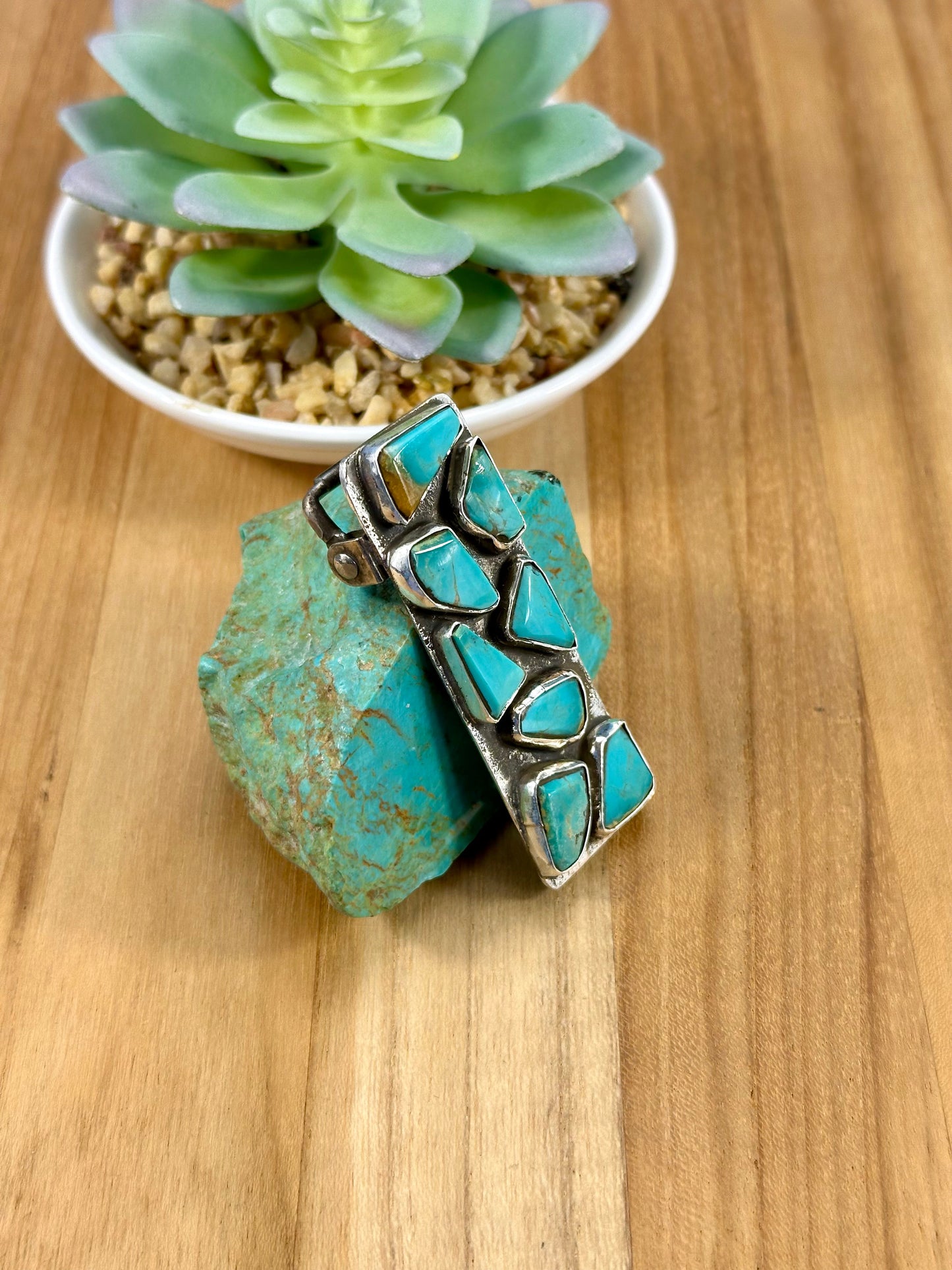Kingman Turquoise Cluster Belt Buckle