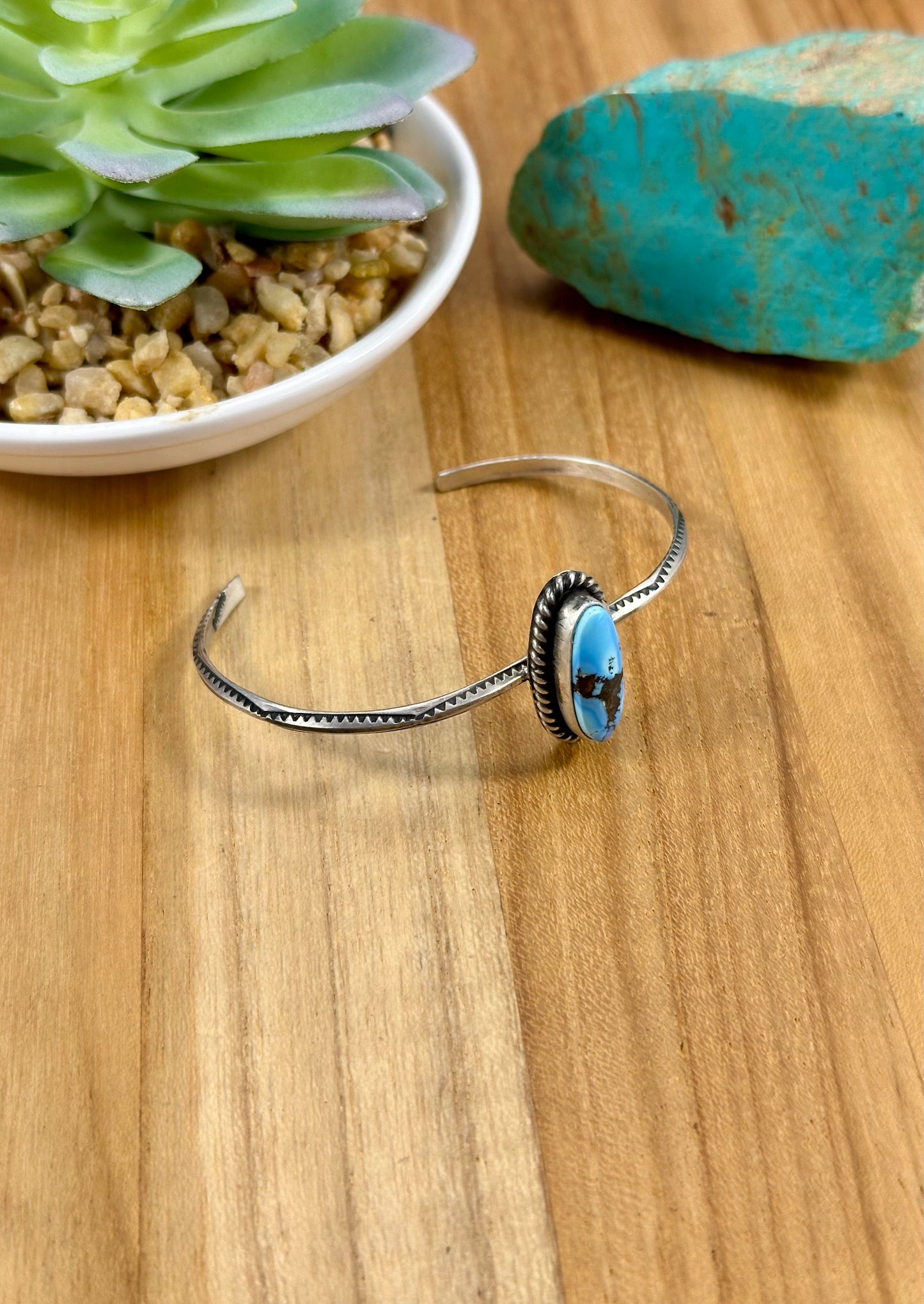 Golden Hills Single Stone Sterling Cuff