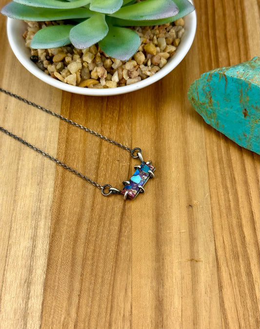 Purple Dahlia Sterling Waterproof Necklace