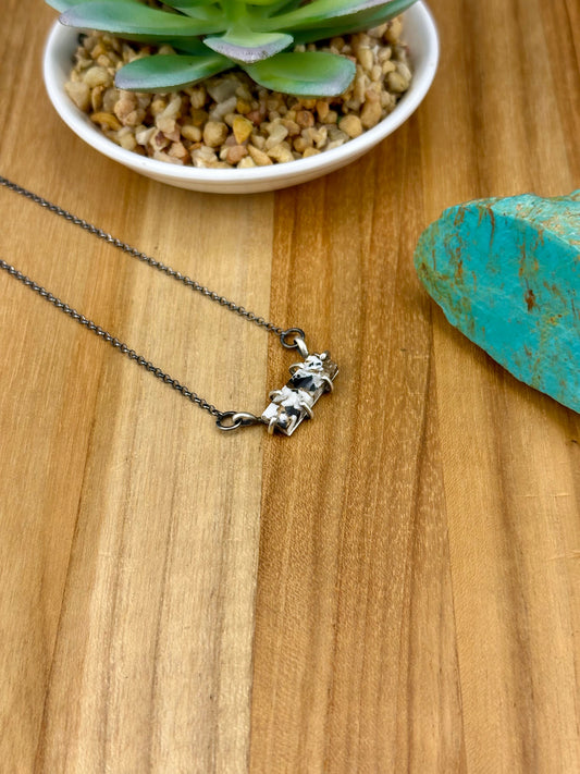 White Buffalo Crush Sterling Waterproof Bar Necklace