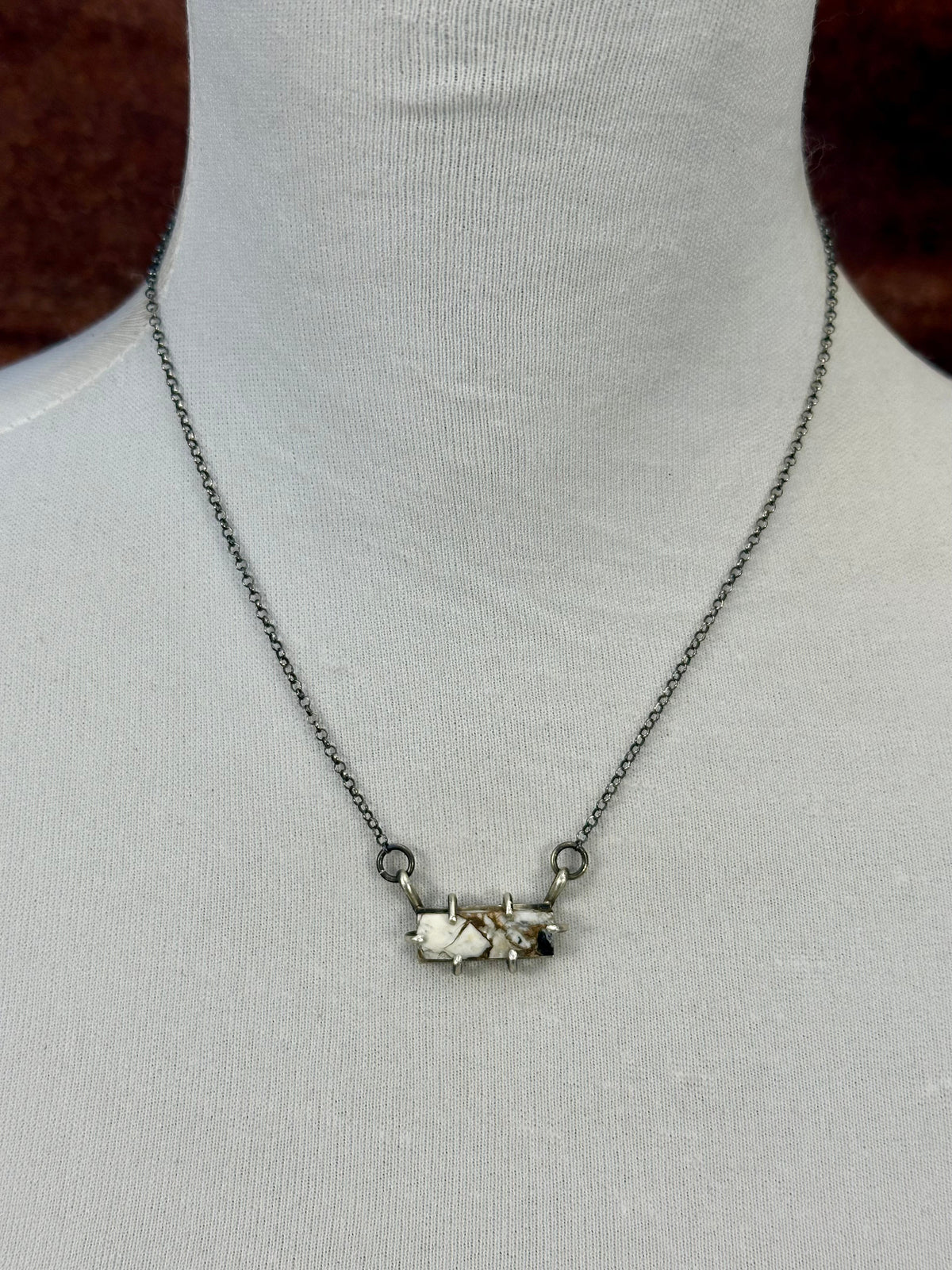 White Buffalo Crush Sterling Waterproof Necklace