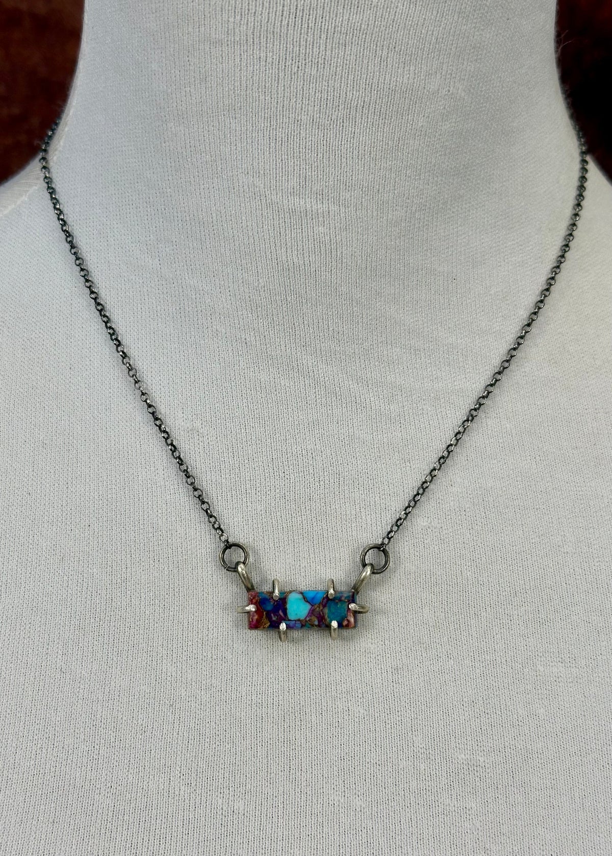 Purple Dahlia Sterling Waterproof Necklace