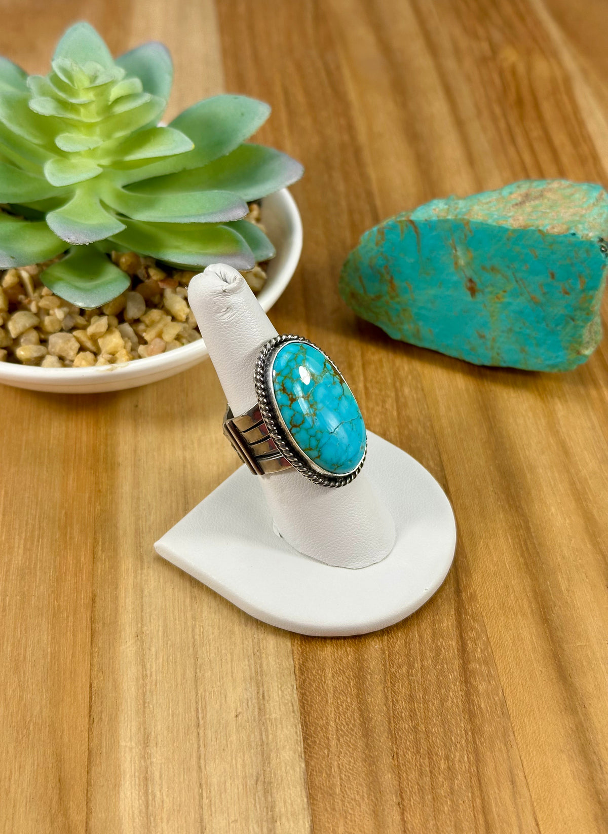 Kingman Turquoise Oval Single Stone Ring