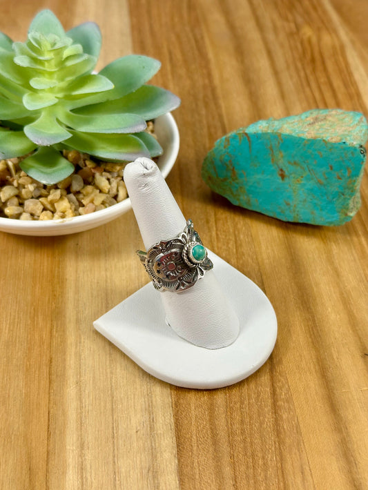 Kingman Turquoise Single Stone Sterling Ring