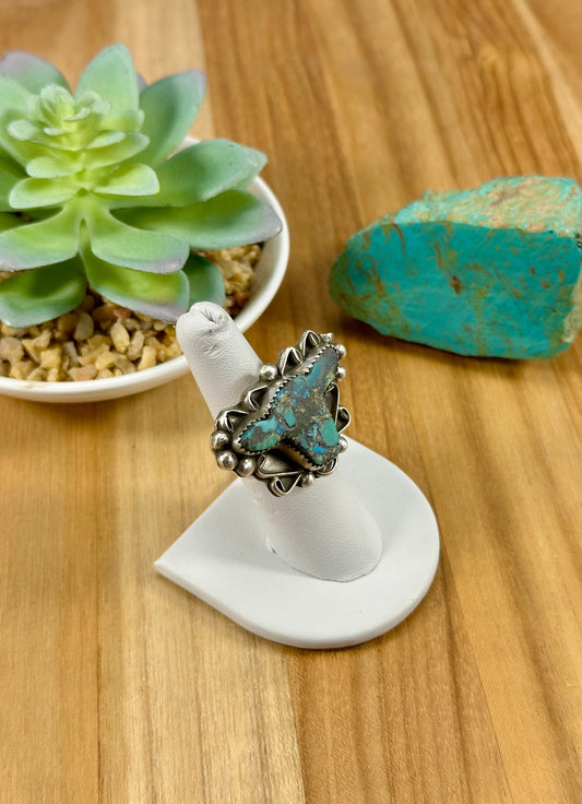 Kingman Turquoise Sterling Cow Ring
