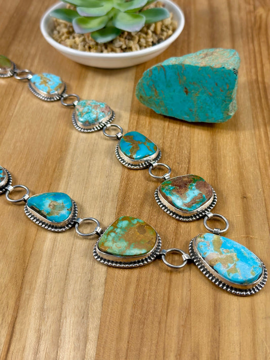 Royston Turquoise Pendant Link Necklace