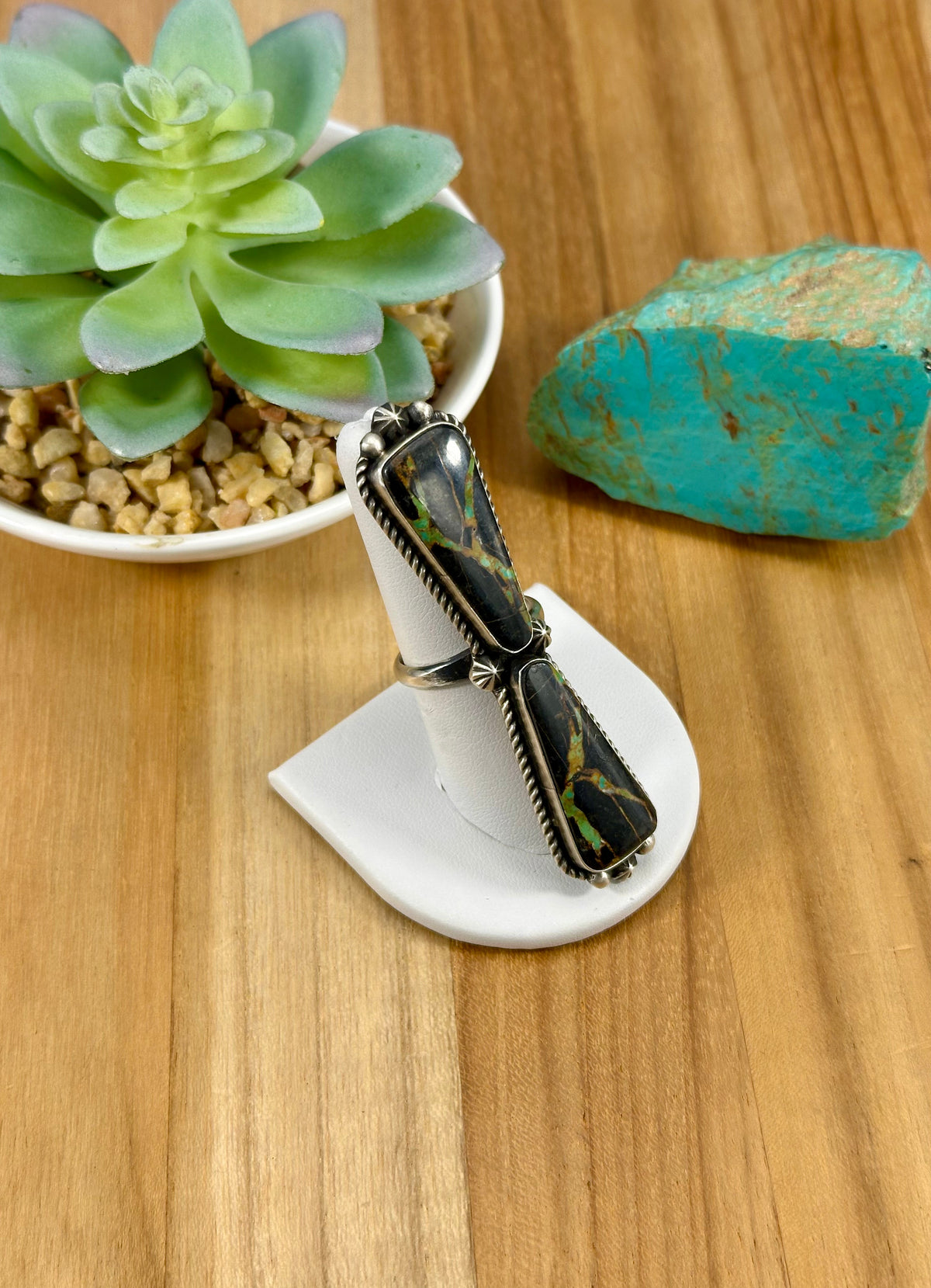 Blackjack 2 Stone Sterling Ring