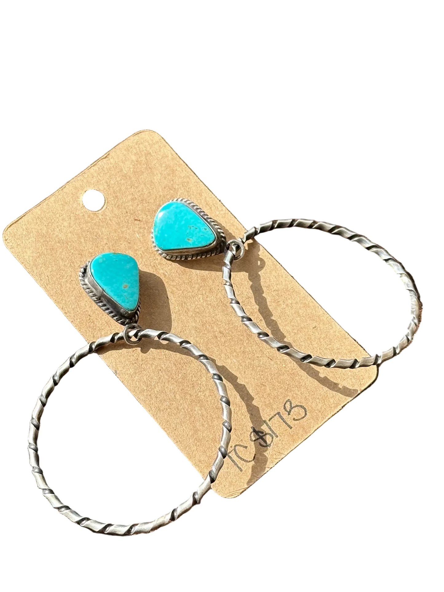 Kingman Turquoise Hoop Earrings