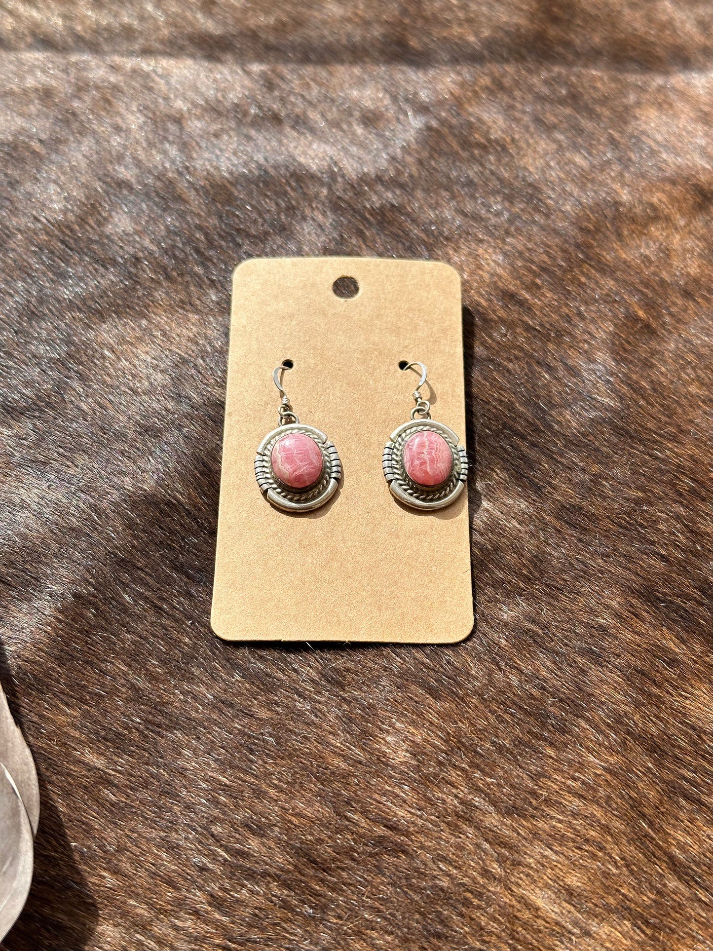 Rodochrosite Circle Earrings