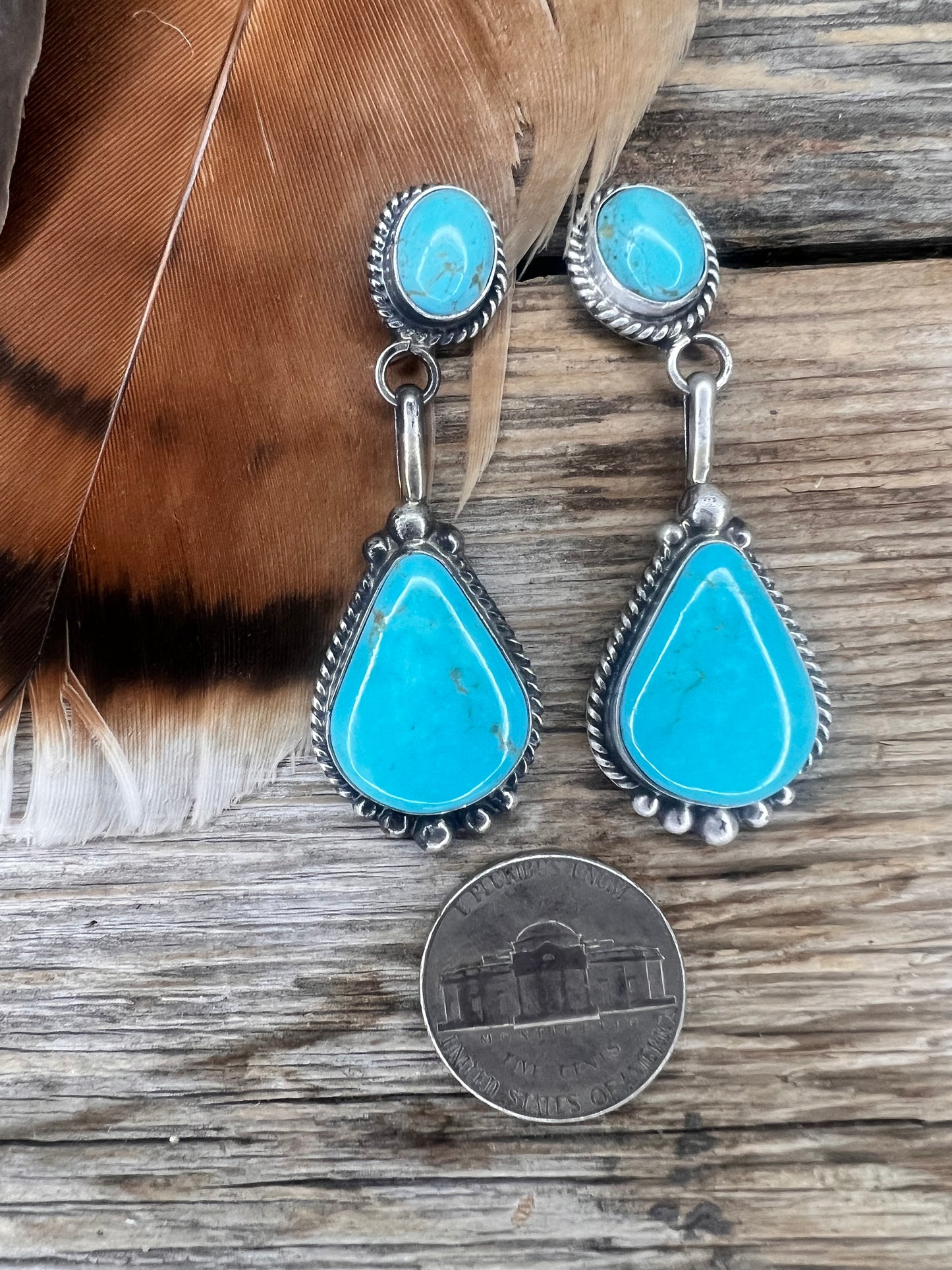 2 Stone Kingman Link Earrings