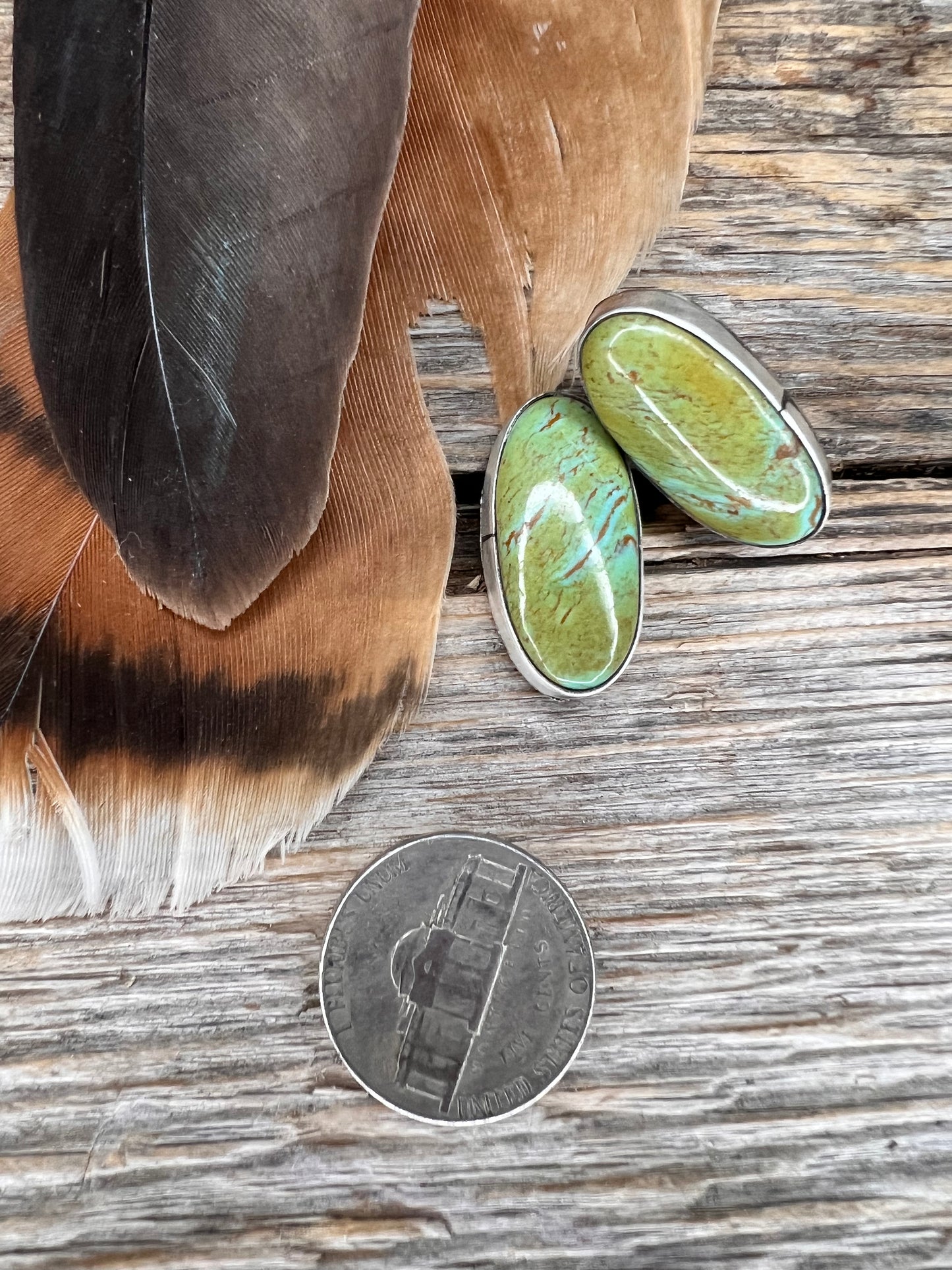 Green Kingman Oval Earrings