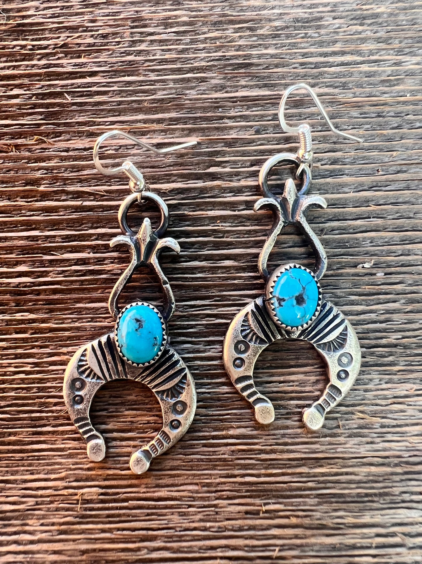 Kingman Turquoise Naja Earrings