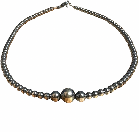 18" Graduated Sterling Pearl Necklace