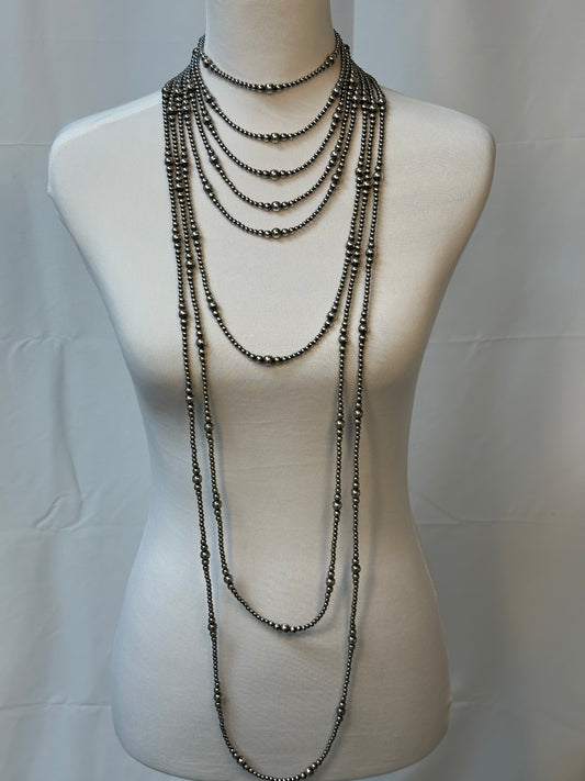 16" 4-8mm Varied Silver Pearl Necklace