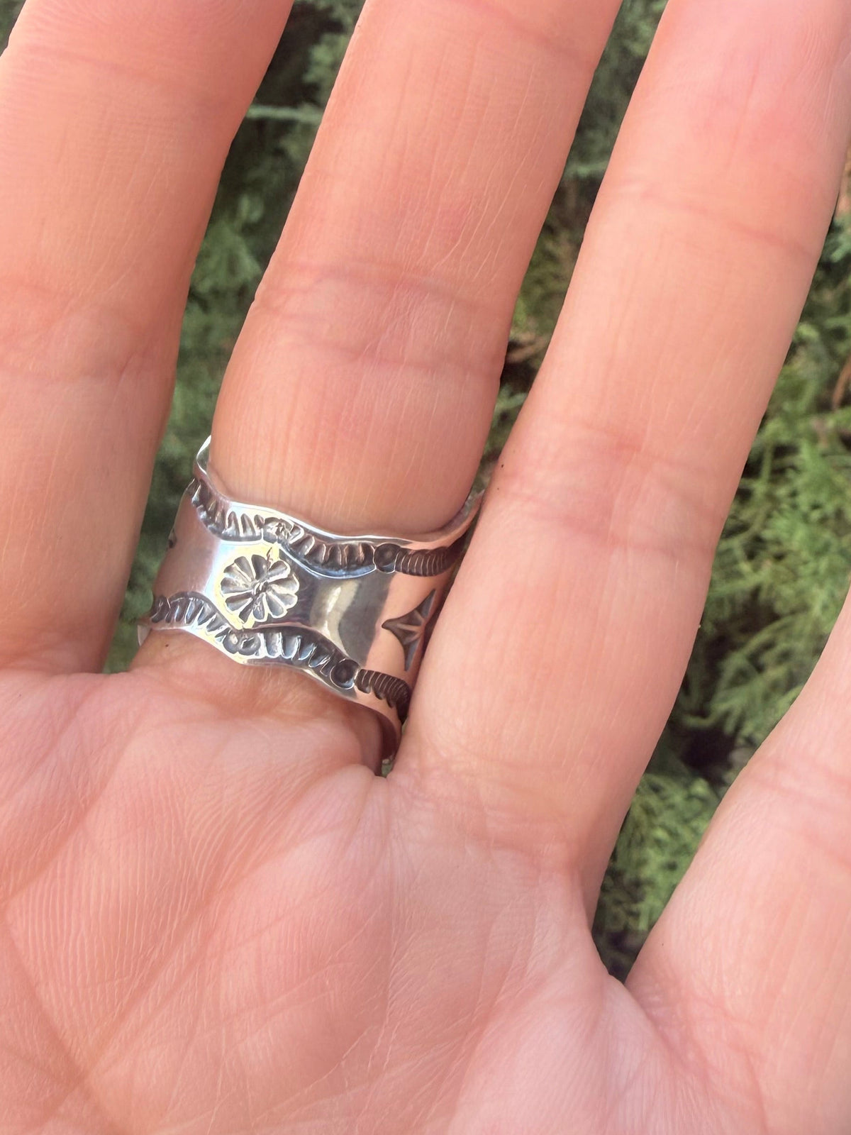 Sunshine Reeves Sterling Silver Cigar Band Stamped Ring