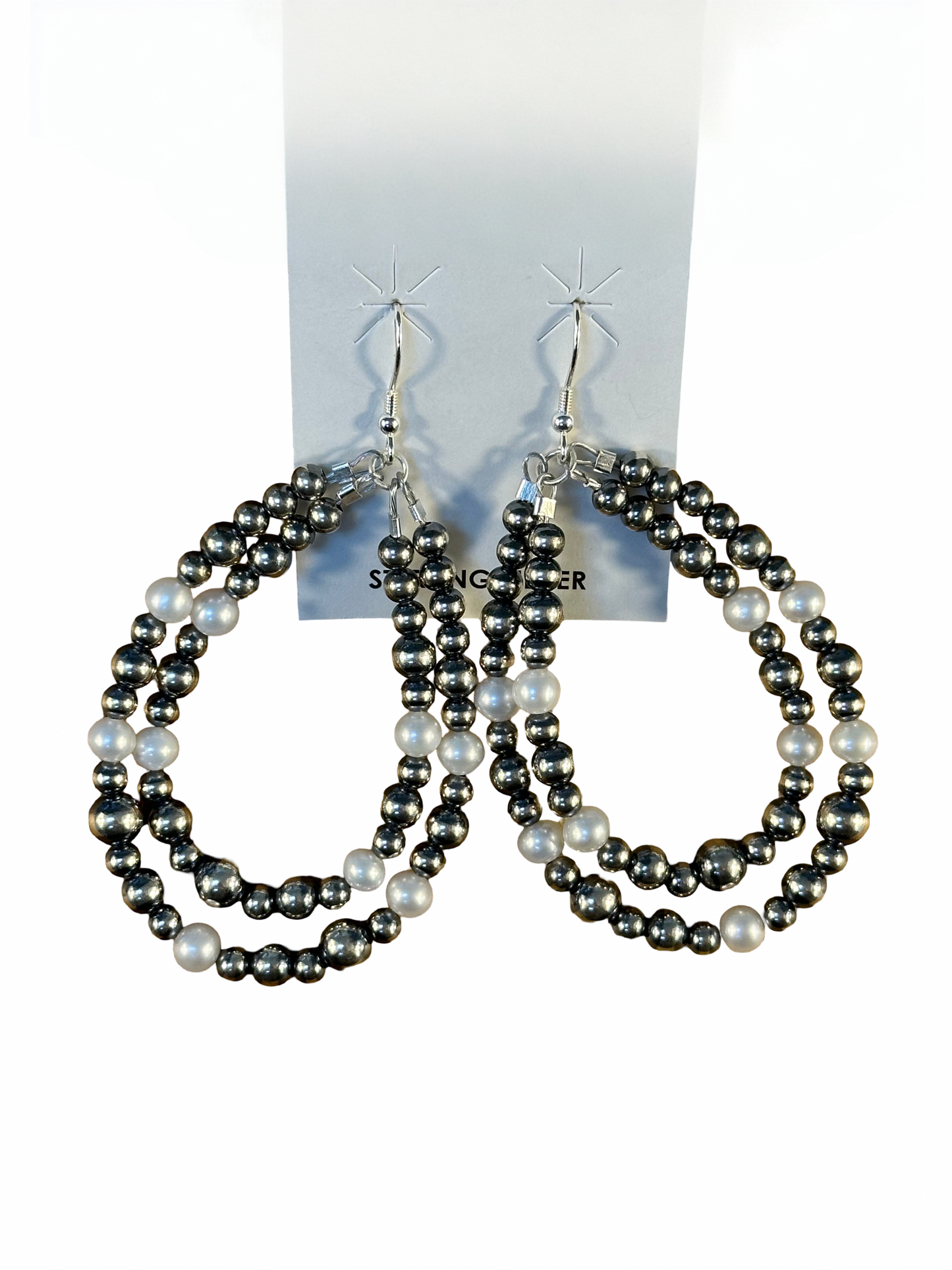 Freshwater & Sterling Pearl Double-Teardrop Earrings