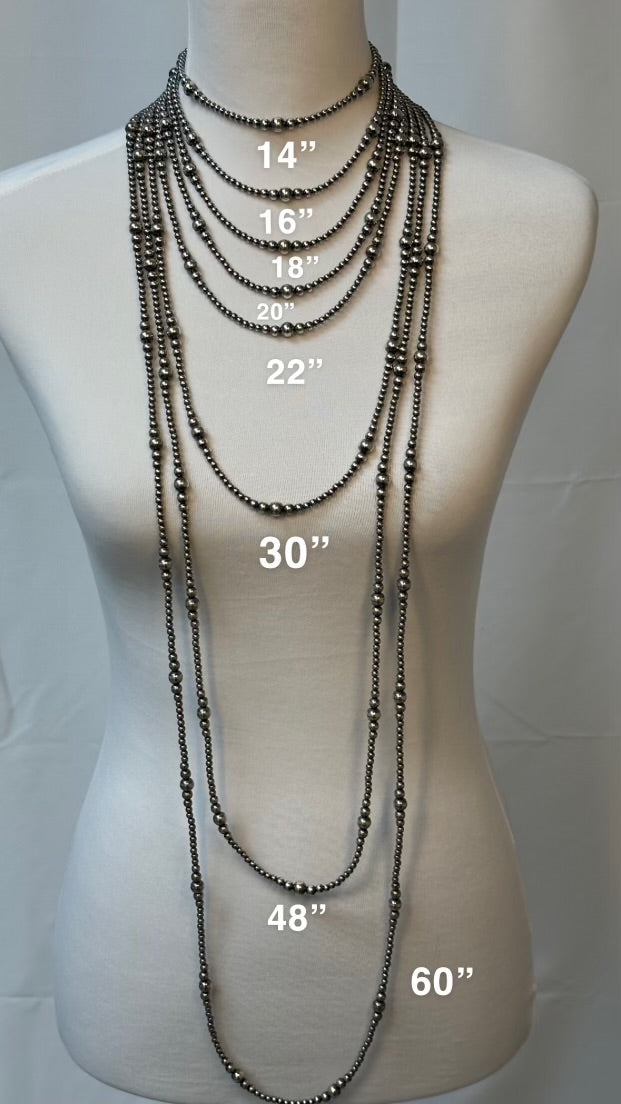 16" 4-8mm Varied Silver Pearl Necklace