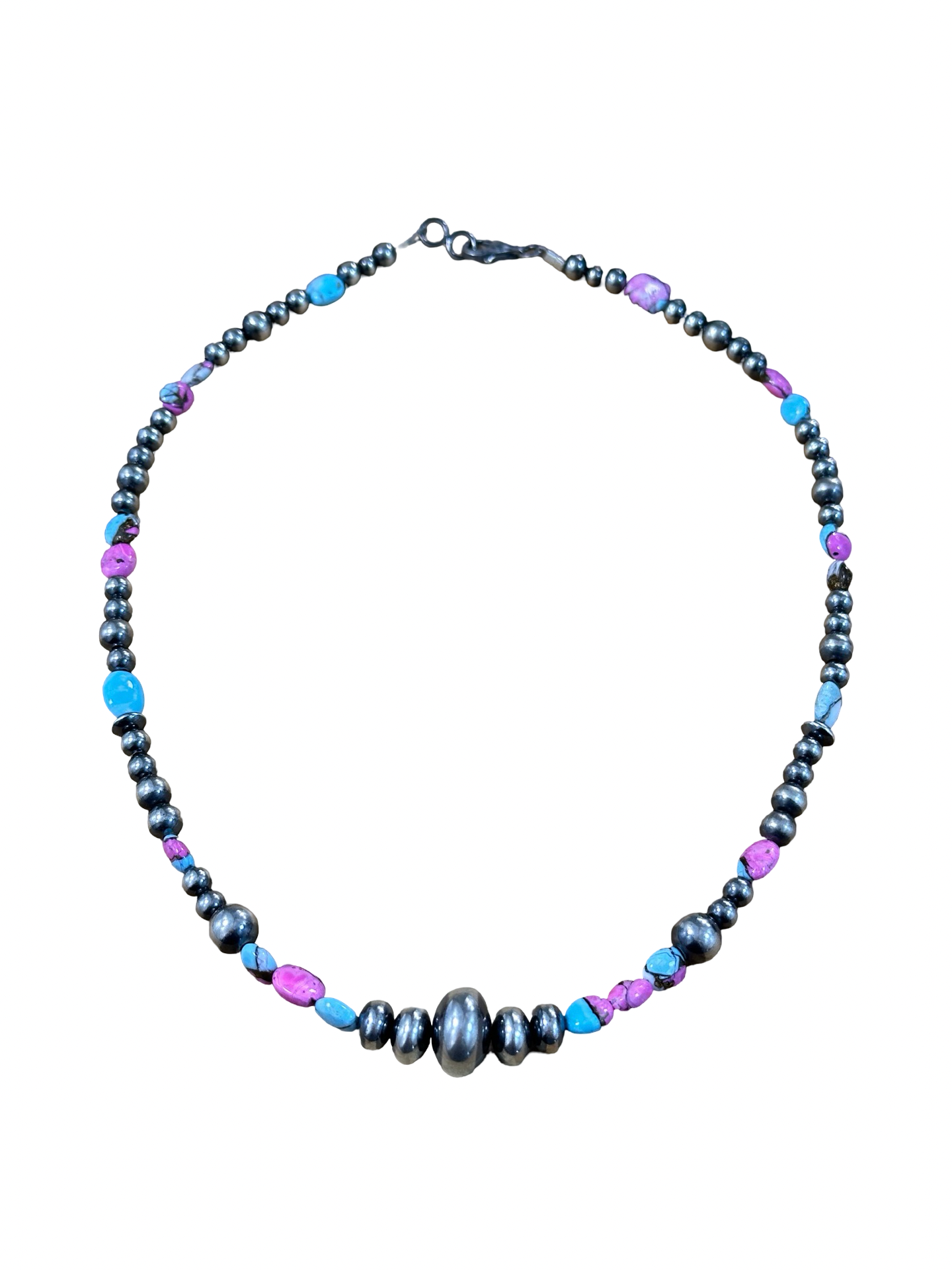 Cotton Candy and Sterling Pearl Necklace