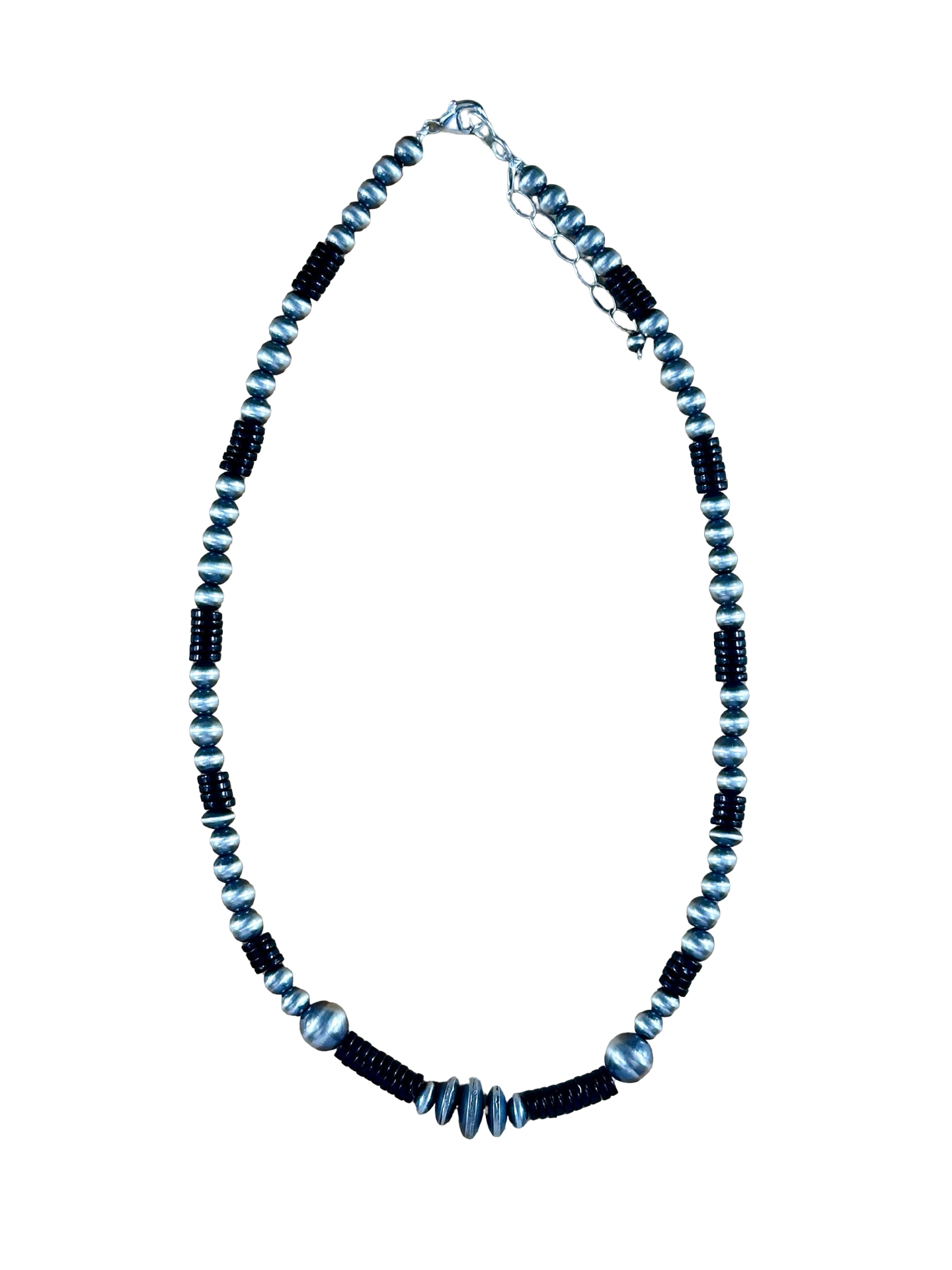 Back Onyx & Sterling Pearl Necklace