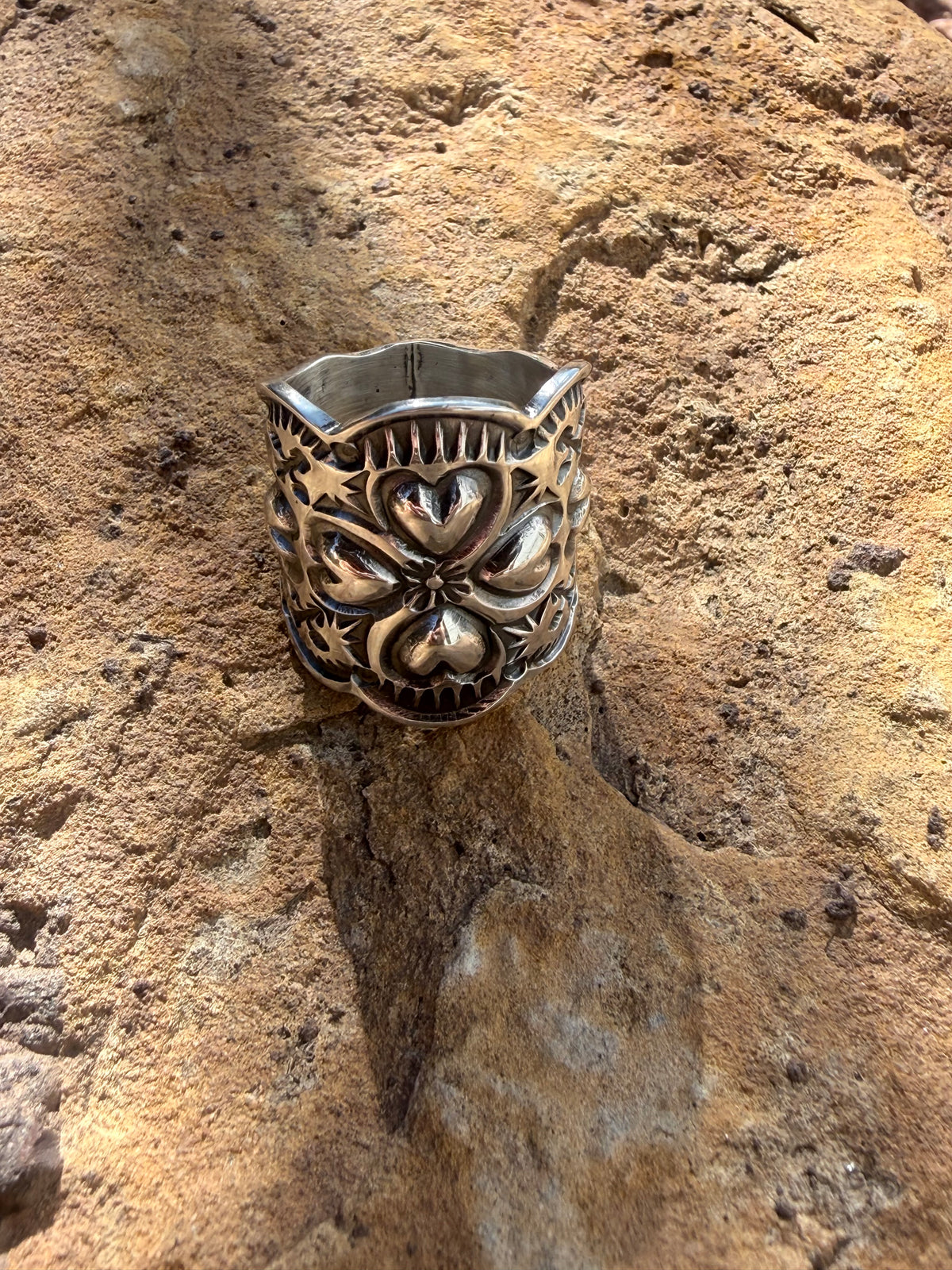 Sunshine Reeves Sterling Silver Cigar Band Stamped Ring