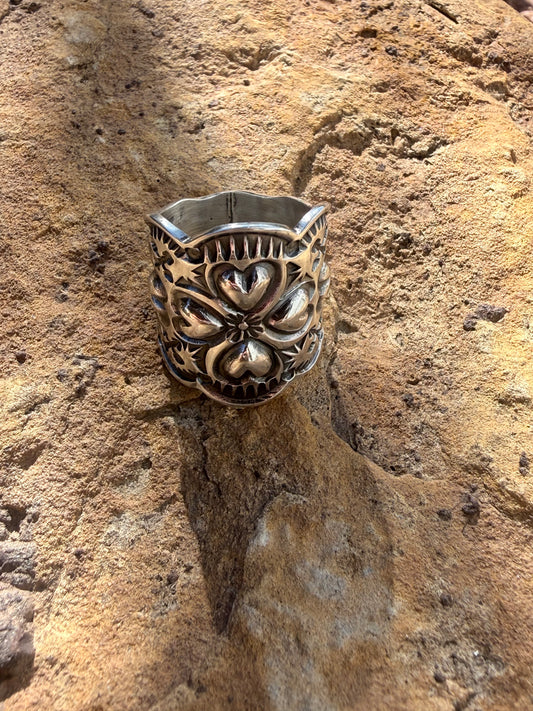 Sunshine Reeves Sterling Silver Cigar Band Stamped Ring