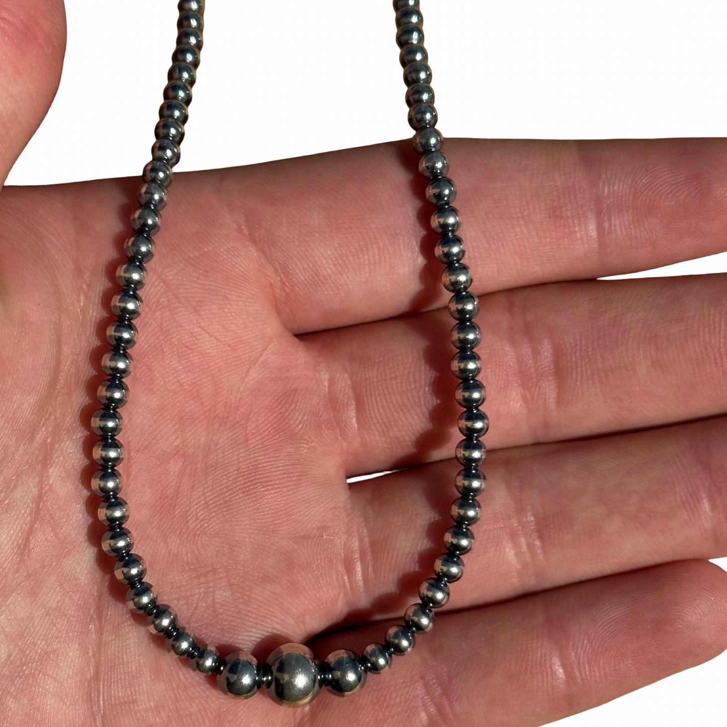 18" Graduated Sterling Pearl Necklace