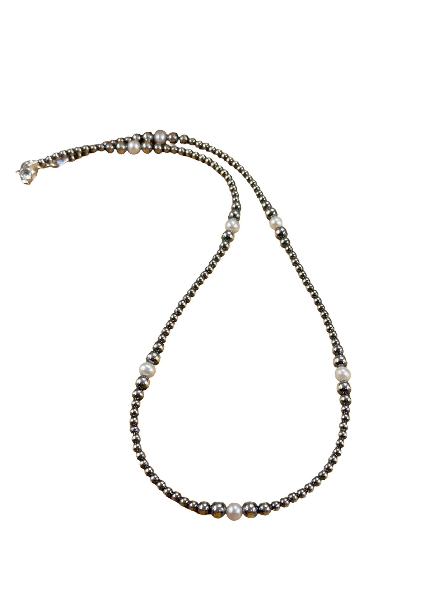 Fresh Water Pearl & Sterling Silver Pearl Necklace