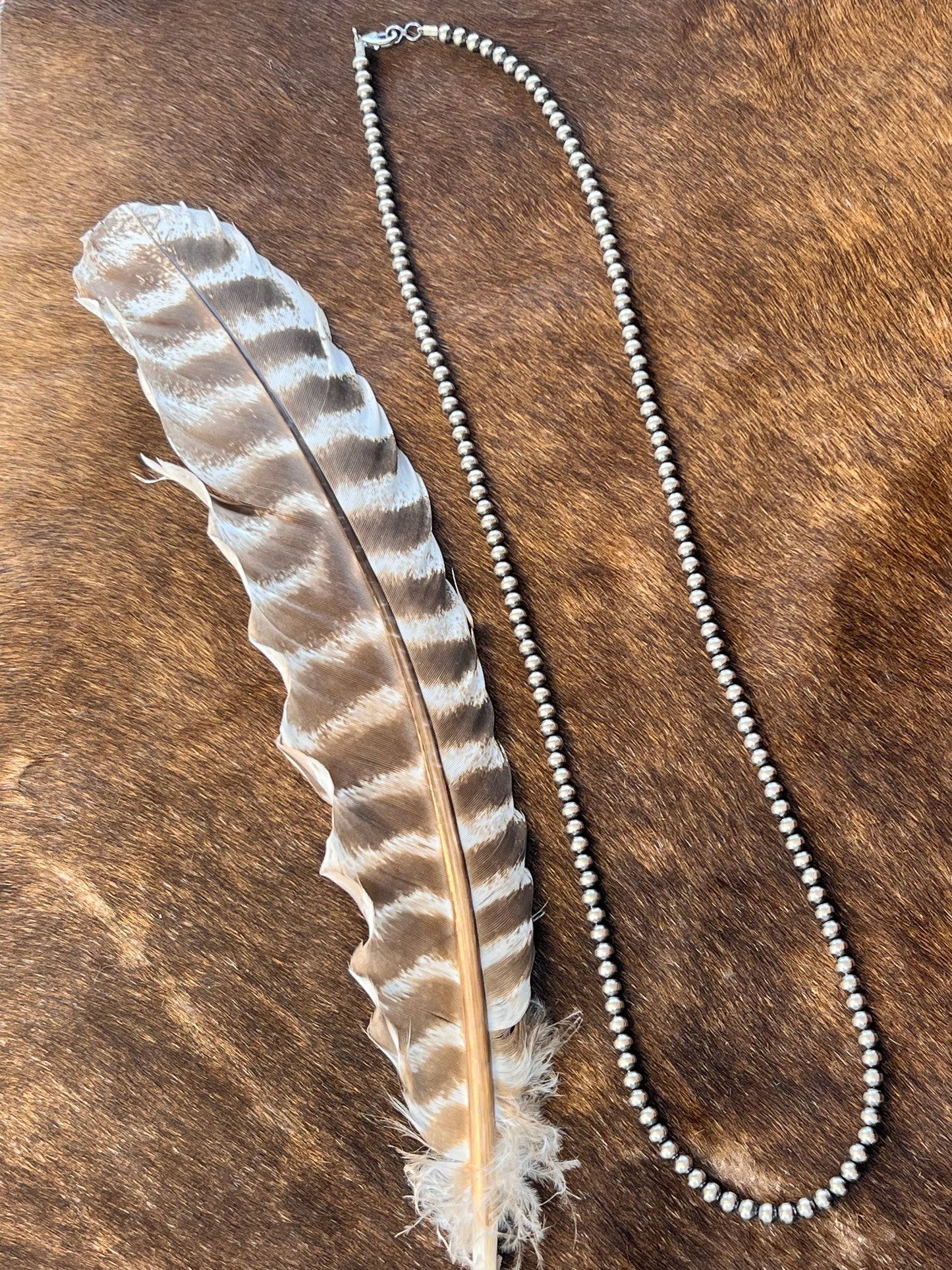 36” 5mm Sterling Silver Pearl Necklace